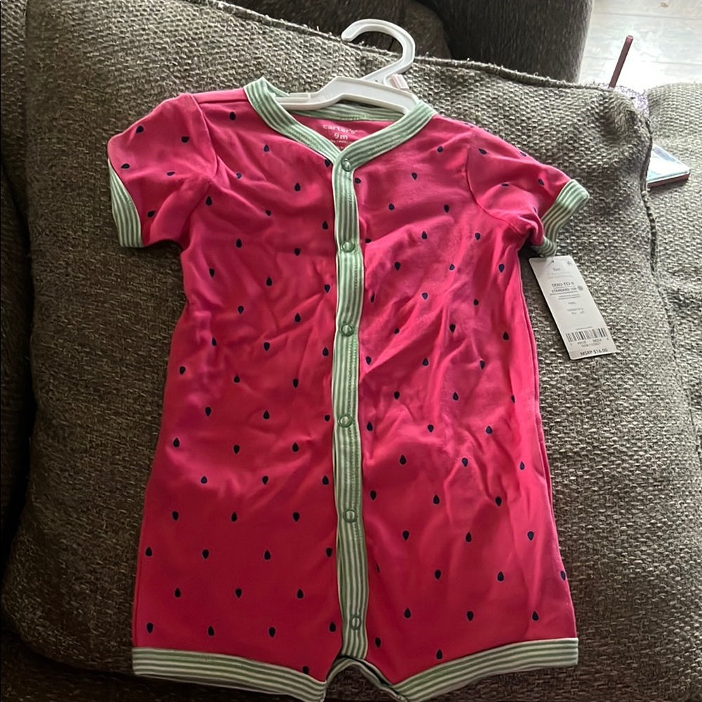 Carter's Pink and Green Bodysuit with Polka Dots